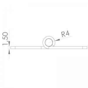 Paslanmaz Yaylı Yaprak Menteşe 50 x 50 x 1.5mm İçe Kapanan