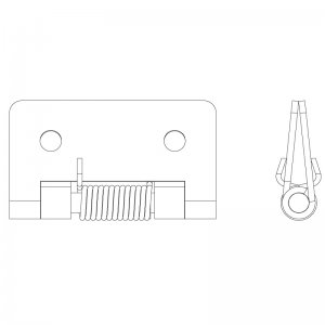 Paslanmaz Yaylı Yaprak Menteşe 50 x 50 x 1.5mm İçe Kapanan