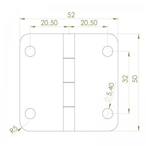 Sac Yaprak Menteşe 52 x 50 x 1.2mm