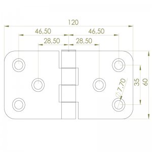 Sac Yaprak Menteşe 120 x 60 x 3mm