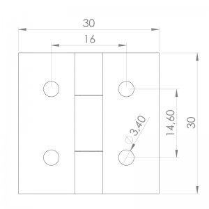 Sac Yaprak Menteşe 30 x 30 x 1mm