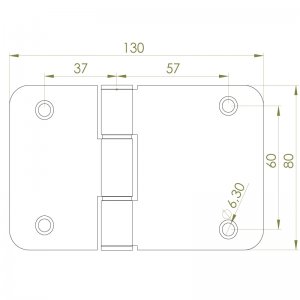 Paslanmaz Kapı Menteşesi 130 x 80 x 3mm