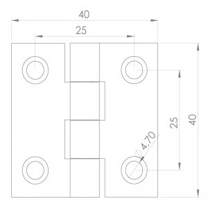 Paslanmaz Yaprak Menteşe 40 x 40 x 2mm