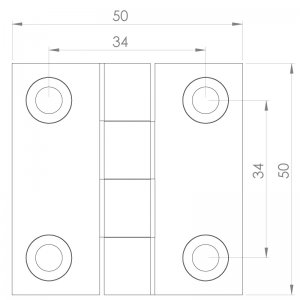 Paslanmaz Yaprak Menteşe 50 x 50 x 4.5mm