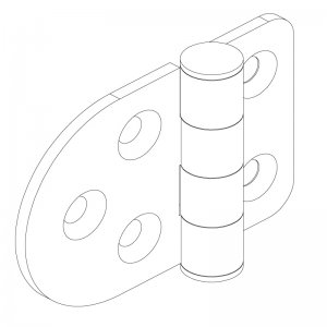 Paslanmaz Yaprak Menteşe 54 x 38 x 2mm