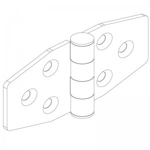 Paslanmaz Yaprak Menteşe 76 x 38 x 2mm