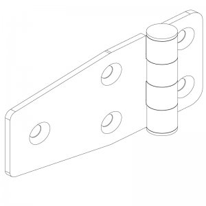 Paslanmaz Yaprak Menteşe 78 x 38 x 2mm Köşeli