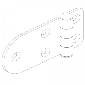 Paslanmaz Yaprak Menteşe 78 x 38 x 2mm Yuvarlak