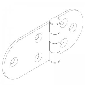 Paslanmaz Yaprak Menteşe 94 x 38 x 2mm
