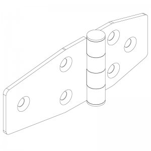 Paslanmaz Yaprak Menteşe 97 x 38 x 2mm