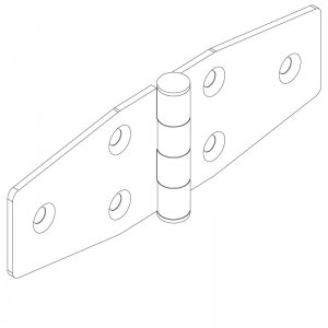 Paslanmaz Yaprak Menteşe 118 x 38 x 2mm Köşeli