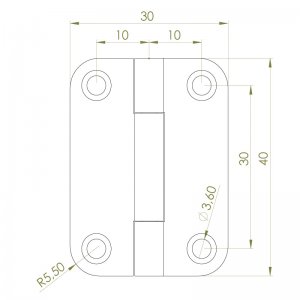 Paslanmaz Yaprak Menteşe 30 x 40 x 1.2mm