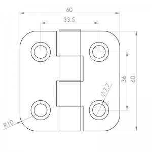 Sac Yaprak Menteşe 60 x 60 x 3mm