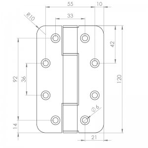 Paslanmaz Kapı Menteşesi 75 x 120 x 4mm