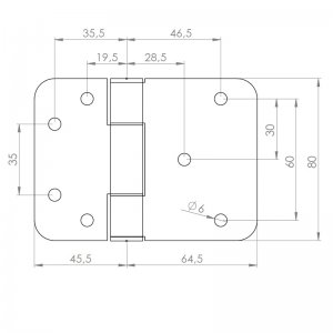 Paslanmaz Kapı Menteşesi 110 x 80 x 4mm