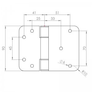 Paslanmaz Kapı Menteşesi 120 x 90 x 4mm