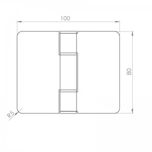 Paslanmaz Kapı Menteşesi 100 x 80 x 4mm