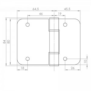 Paslanmaz Kapı Menteşesi 110x80x3