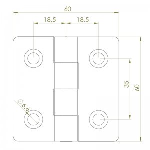 Paslanmaz Yaprak Menteşe 60 x 60 x 3mm