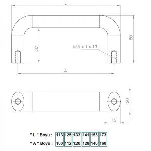Alüminyum Oval Kulp KP-12 
