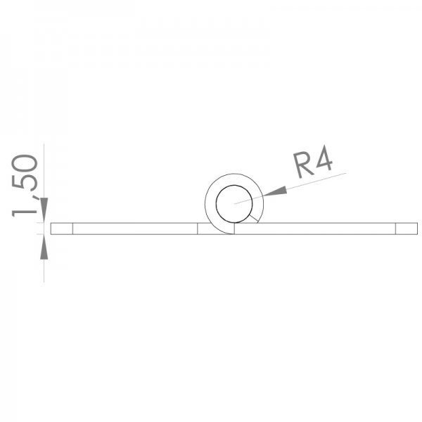 Paslanmaz Yaylı Yaprak Menteşe 50 x 50 x 1.5mm İçe Kapanan