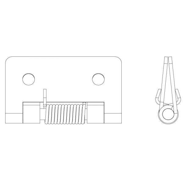 Paslanmaz Yaylı Yaprak Menteşe 50 x 50 x 1.5mm İçe Kapanan