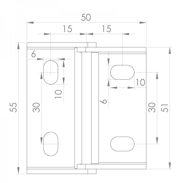 Paslanmaz Yaylı Yaprak Menteşe 50 x 55 x 2mm