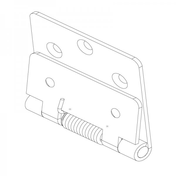 Paslanmaz Yaylı Yaprak Menteşe 70 x 50 x 1.5mm