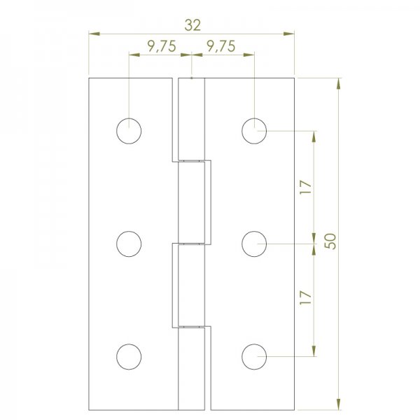 Sac Yaprak Menteşe 32 x 50 x 0.8mm