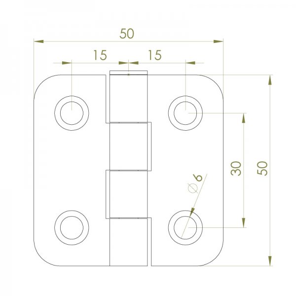 Sac Yaprak Menteşe 50 x 50 x 2.5mm