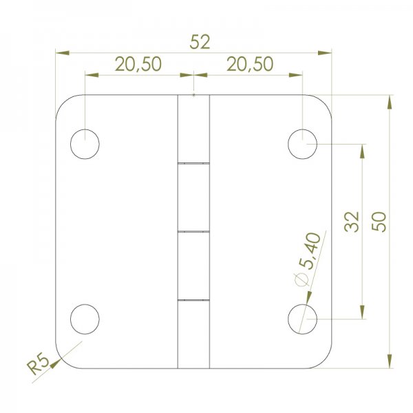 Sac Yaprak Menteşe 52 x 50 x 1.2mm