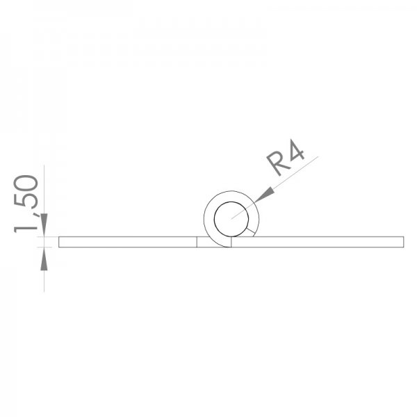 Paslanmaz Yaprak Menteşe 50 x 75 x 1.5mm