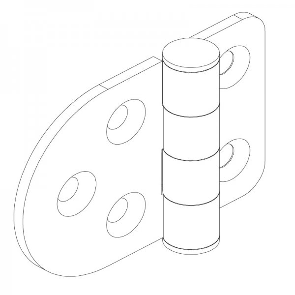 Paslanmaz Yaprak Menteşe 54 x 38 x 2mm