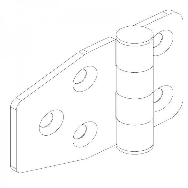 Paslanmaz Yaprak Menteşe 57 x 38 x 2mm