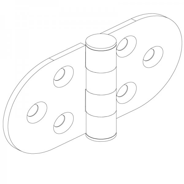 Paslanmaz Yaprak Menteşe 72 x 38 x 2mm