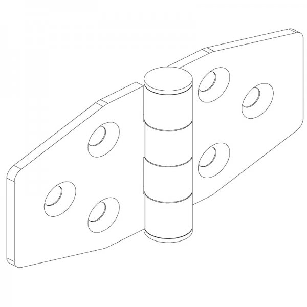 Paslanmaz Yaprak Menteşe 76 x 38 x 2mm