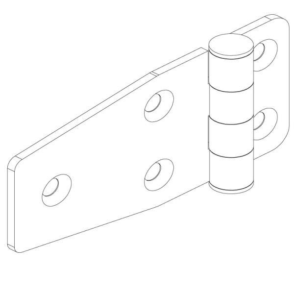 Paslanmaz Yaprak Menteşe 78 x 38 x 2mm Köşeli