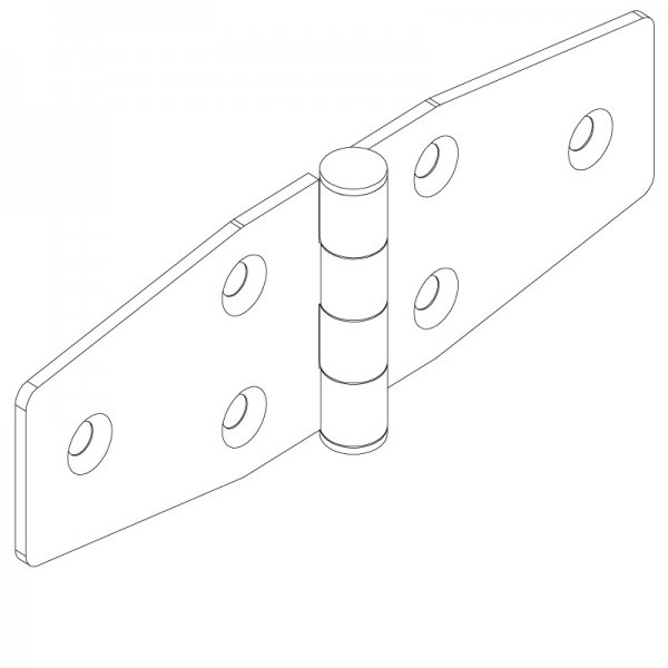 Paslanmaz Yaprak Menteşe 118 x 38 x 2mm Köşeli