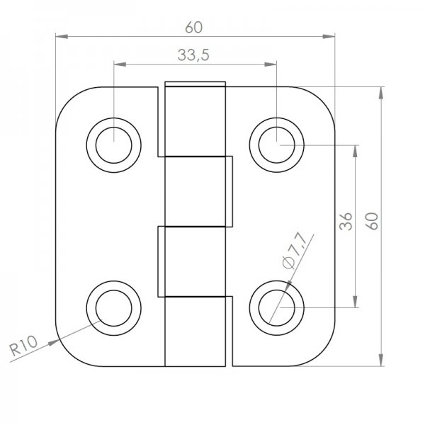 Sac Yaprak Menteşe 60 x 60 x 3mm