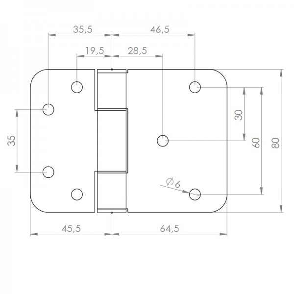 Paslanmaz Kapı Menteşesi 110 x 80 x 4mm