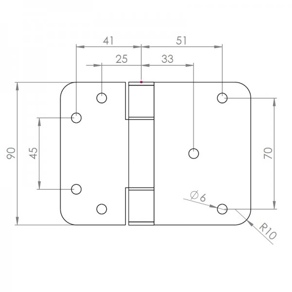 Paslanmaz Kapı Menteşesi 120 x 90 x 4mm