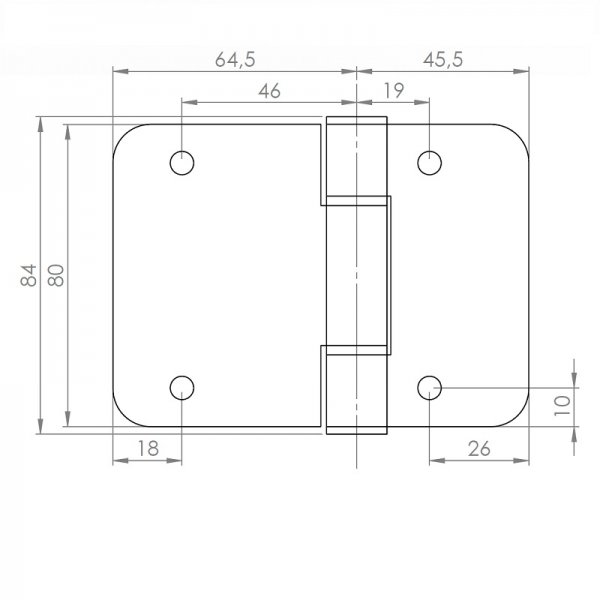 Paslanmaz Kapı Menteşesi 110x80x3