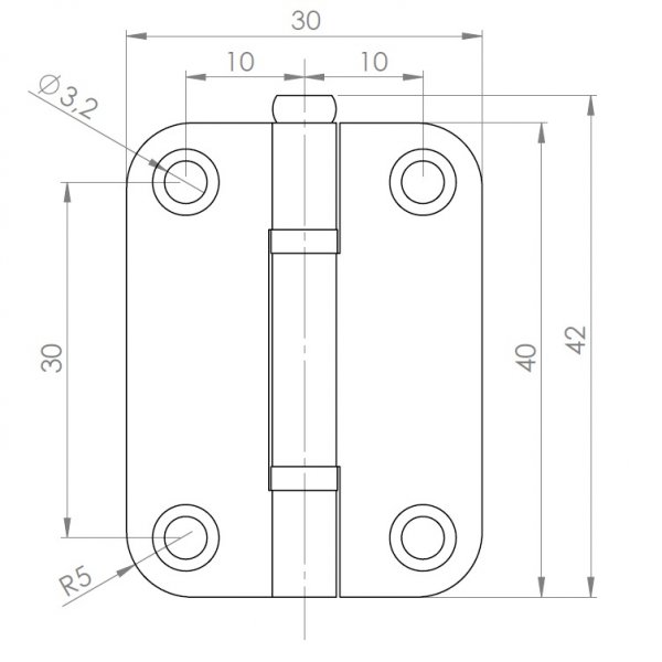 Sac Yaprak Menteşe 30 x 40 x 1.2mm