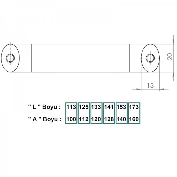 Alüminyum Oval Kulp KP-12 